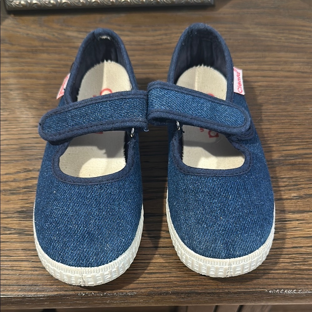 Cienta Chic Blue Sneakers with Velcro Strap and Rubber Sole